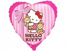 FM с рисунком 18" Сердце 201693 Китти 3 Фольга